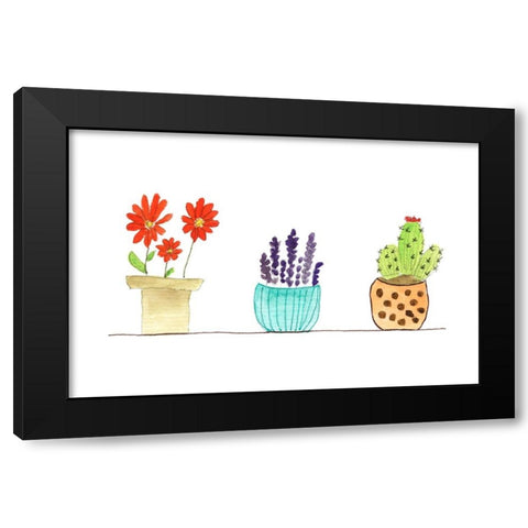 Botanical Lineup I Black Modern Wood Framed Art Print with Double Matting by Legner, Gayle Martin