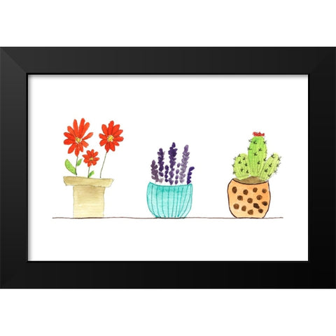 Botanical Lineup I Black Modern Wood Framed Art Print by Legner, Gayle Martin