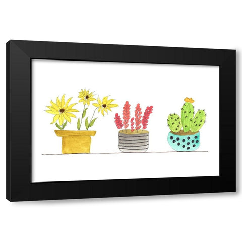 Botanical Lineup II Black Modern Wood Framed Art Print by Legner, Gayle Martin