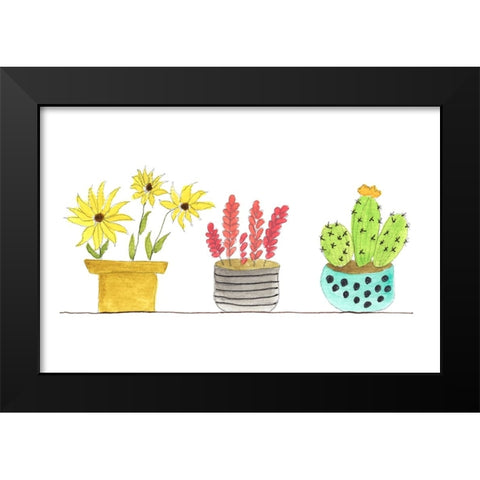 Botanical Lineup II Black Modern Wood Framed Art Print by Legner, Gayle Martin