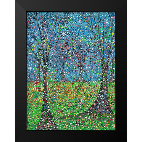 Phosphene Black Modern Wood Framed Art Print by Dignan, Lawrie