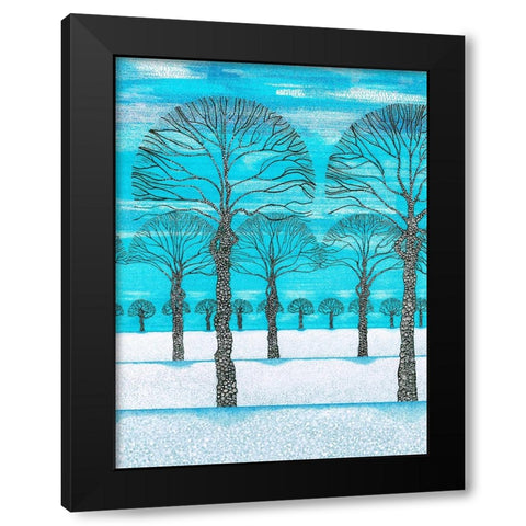 Woodland Season Winter Black Modern Wood Framed Art Print by Dignan, Lawrie