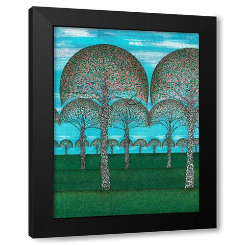 Woodland Season Spring Black Modern Wood Framed Art Print by Dignan, Lawrie