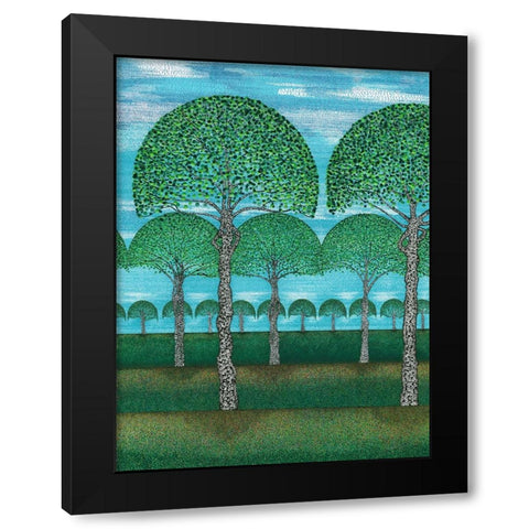 Woodland Season Summer Black Modern Wood Framed Art Print with Double Matting by Dignan, Lawrie