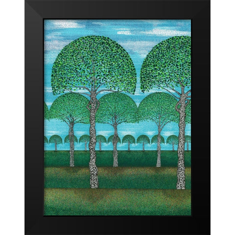 Woodland Season Summer Black Modern Wood Framed Art Print by Dignan, Lawrie