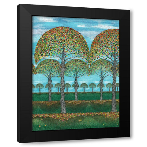 Woodland Season Fall Black Modern Wood Framed Art Print with Double Matting by Dignan, Lawrie