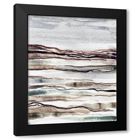 Muted Earth Layers I Black Modern Wood Framed Art Print with Double Matting by Galapon, Nikki