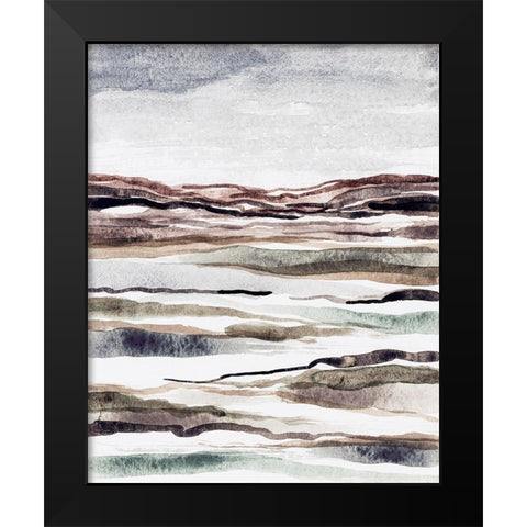 Muted Earth Layers II Black Modern Wood Framed Art Print by Galapon, Nikki