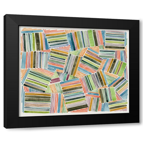 Quilted Pattern I Black Modern Wood Framed Art Print with Double Matting by Galapon, Nikki