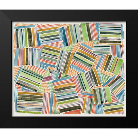 Quilted Pattern I Black Modern Wood Framed Art Print by Galapon, Nikki