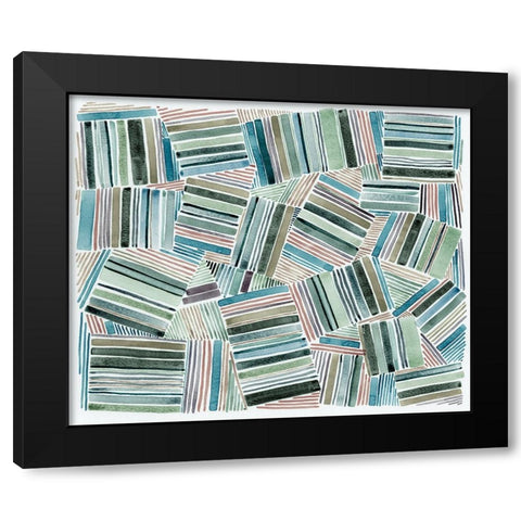 Quilted Pattern II Black Modern Wood Framed Art Print with Double Matting by Galapon, Nikki