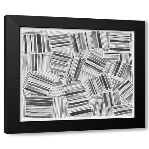 Quilted Pattern III Black Modern Wood Framed Art Print with Double Matting by Galapon, Nikki