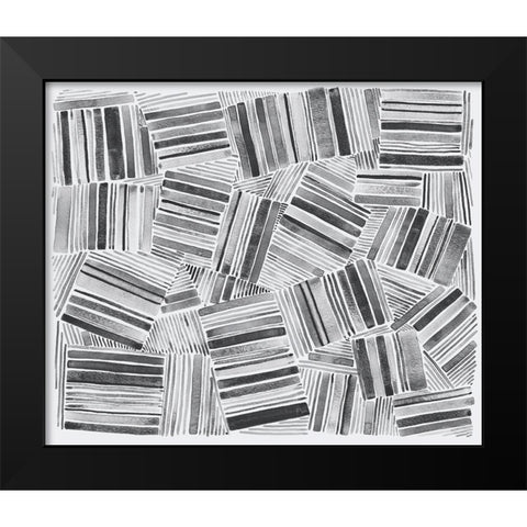 Quilted Pattern III Black Modern Wood Framed Art Print by Galapon, Nikki