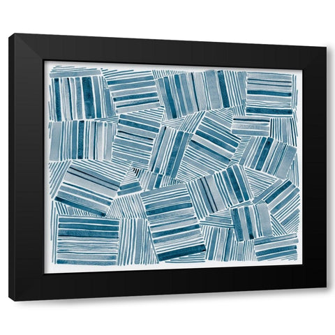 Quilted Pattern V Black Modern Wood Framed Art Print by Galapon, Nikki