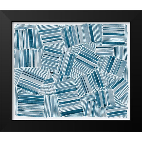 Quilted Pattern V Black Modern Wood Framed Art Print by Galapon, Nikki