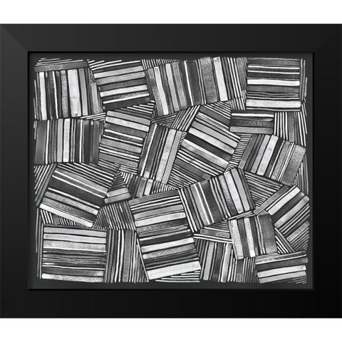 Quilted Pattern VI Black Modern Wood Framed Art Print by Galapon, Nikki