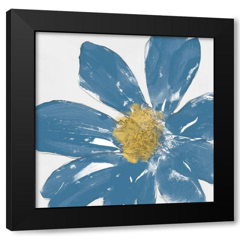 A Blue Greeting I Black Modern Wood Framed Art Print by Saunders, Alonzo
