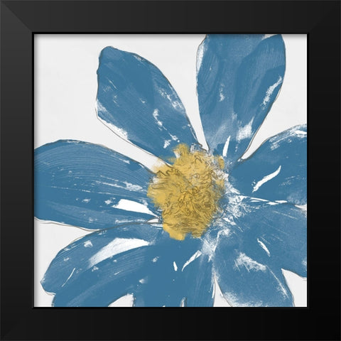 A Blue Greeting I Black Modern Wood Framed Art Print by Saunders, Alonzo