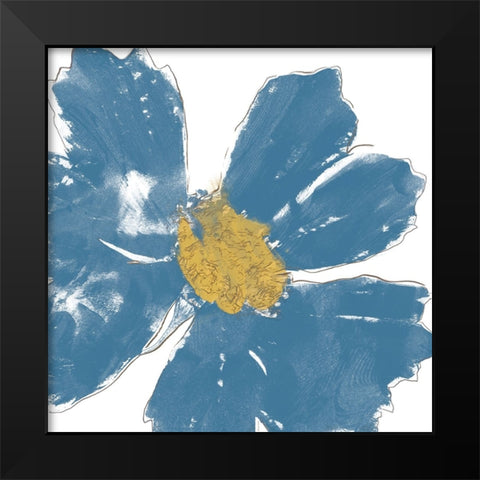 A Blue Greeting II Black Modern Wood Framed Art Print by Saunders, Alonzo