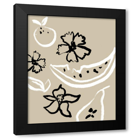 Summer Bounty I Black Modern Wood Framed Art Print by Sizemore, Natalie