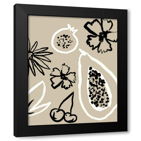 Summer Bounty II Black Modern Wood Framed Art Print by Sizemore, Natalie