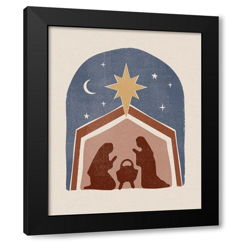 Boho Nativity I Black Modern Wood Framed Art Print with Double Matting by Barnes, Victoria