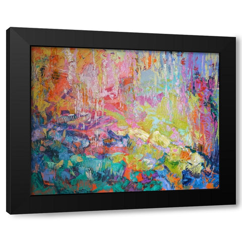 On Quiet Pond Black Modern Wood Framed Art Print with Double Matting by Fagan, Dorothy