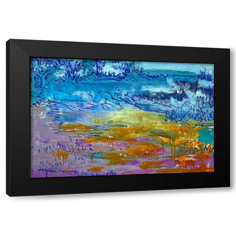 Dancing Heart Black Modern Wood Framed Art Print by Fagan, Dorothy