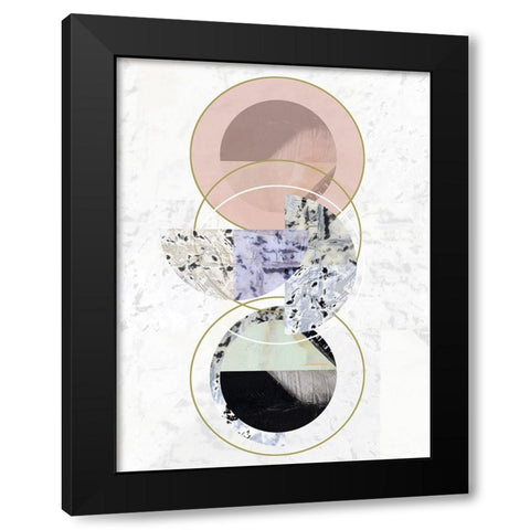 Inner Circles I Black Modern Wood Framed Art Print with Double Matting by Cartissi