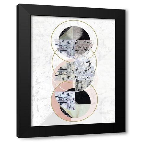 Inner Circles II Black Modern Wood Framed Art Print by Cartissi