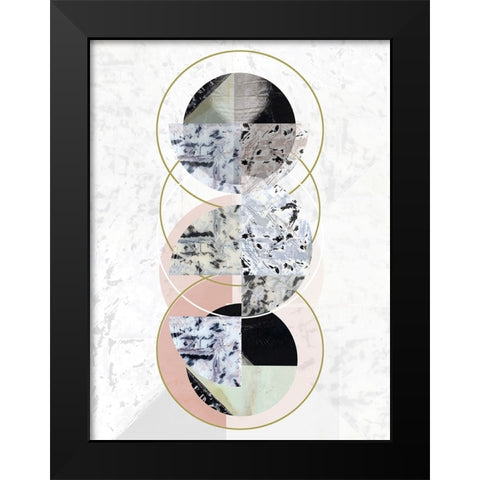 Inner Circles II Black Modern Wood Framed Art Print by Cartissi