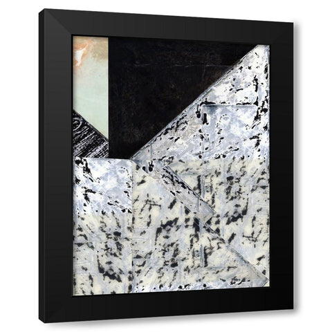 Tiles And Texture Abstract Angles II Black Modern Wood Framed Art Print by Cartissi