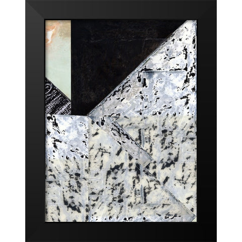 Tiles And Texture Abstract Angles II Black Modern Wood Framed Art Print by Cartissi