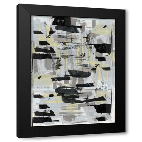 Tiles And Texture Abstract Angles III Black Modern Wood Framed Art Print with Double Matting by Cartissi