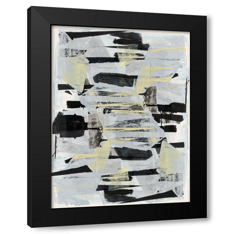 Tiles And Texture Abstract Angles IV Black Modern Wood Framed Art Print by Cartissi