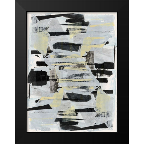 Tiles And Texture Abstract Angles IV Black Modern Wood Framed Art Print by Cartissi