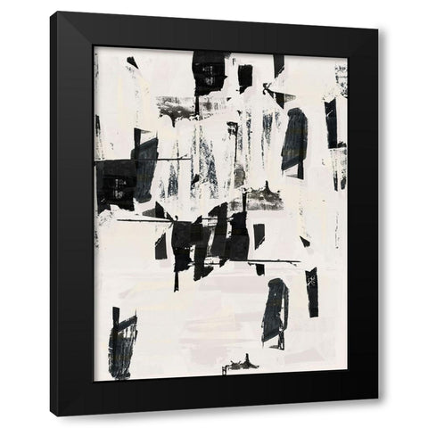 Tiles And Texture Abstract Angles V Black Modern Wood Framed Art Print by Cartissi