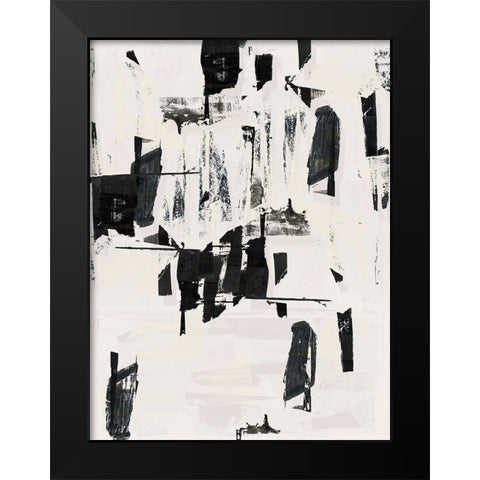 Tiles And Texture Abstract Angles V Black Modern Wood Framed Art Print by Cartissi