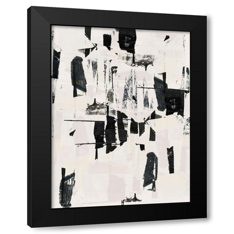 Tiles And Texture Abstract Angles VI Black Modern Wood Framed Art Print by Cartissi