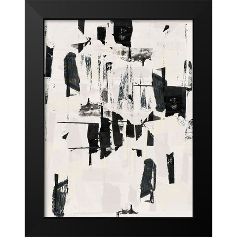 Tiles And Texture Abstract Angles VI Black Modern Wood Framed Art Print by Cartissi