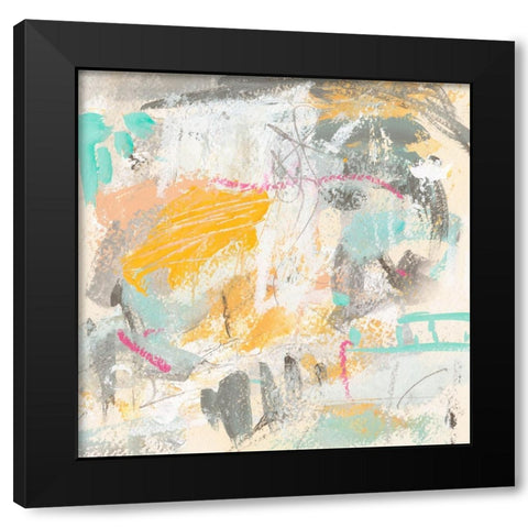 Orange Sunlight V Black Modern Wood Framed Art Print with Double Matting by Wang, Melissa