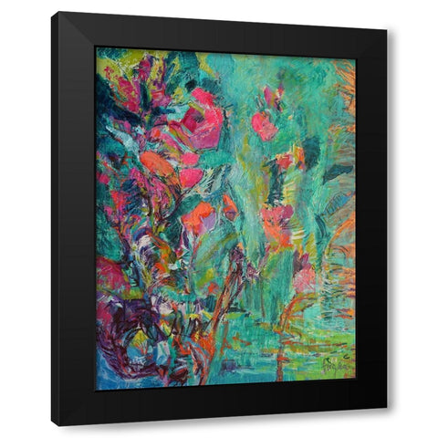 Amethyst Sapphire Black Modern Wood Framed Art Print by Fagan, Dorothy