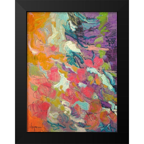 Descending Graces Black Modern Wood Framed Art Print by Fagan, Dorothy