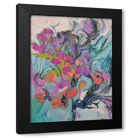 Flourish Black Modern Wood Framed Art Print with Double Matting by Fagan, Dorothy
