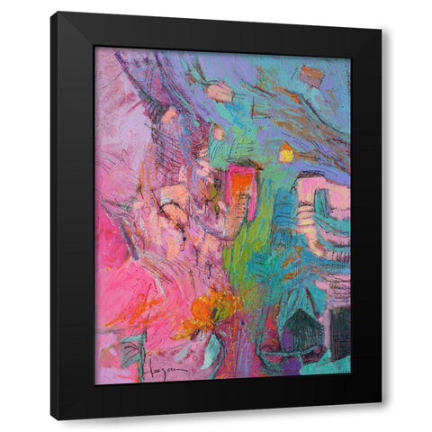My Pink House Black Modern Wood Framed Art Print with Double Matting by Fagan, Dorothy