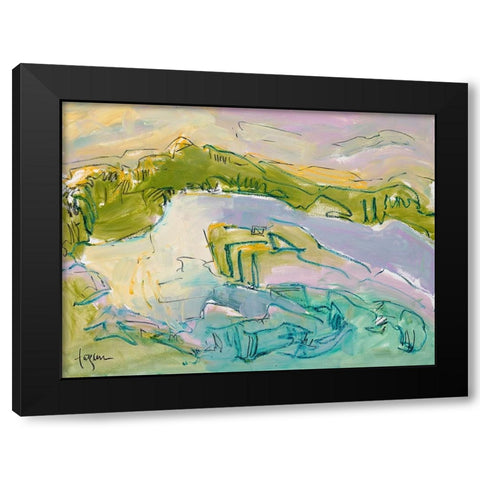 Treasured Island Black Modern Wood Framed Art Print with Double Matting by Fagan, Dorothy
