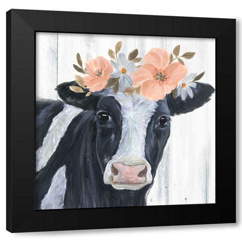 Susie in Flowers II Black Modern Wood Framed Art Print with Double Matting by Warren, Annie