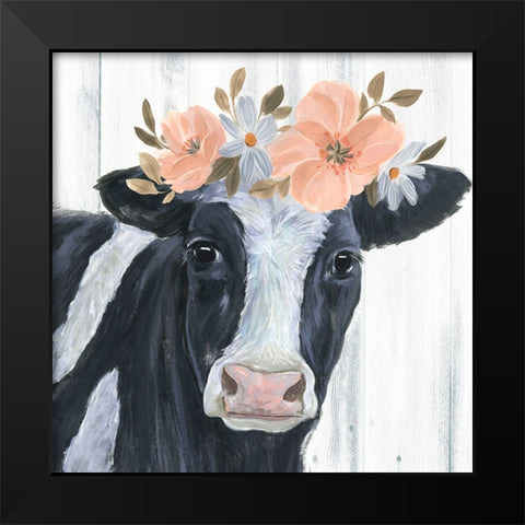 Susie in Flowers II Black Modern Wood Framed Art Print by Warren, Annie