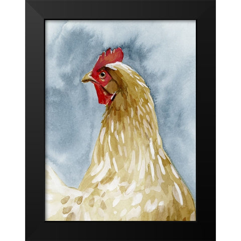 Chicken Portrait I Black Modern Wood Framed Art Print by Caroline, Emma