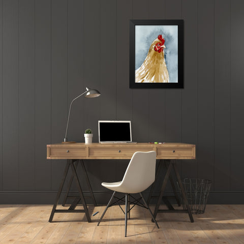 Chicken Portrait II Black Modern Wood Framed Art Print by Caroline, Emma